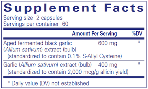 Garlic Complex (Pure Encapsulations) Supplement Facts