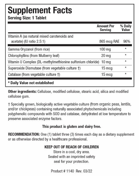 Gastrazyme (Biotics Research) Supplement Facts