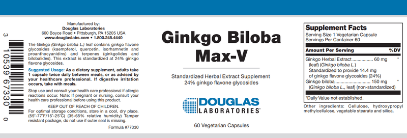 BACKORDER ONLY - Ginkgo Biloba Max-V