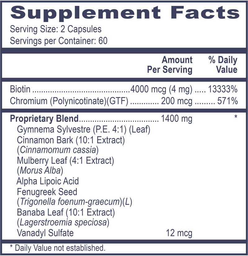 Gluco Beta Stimulator+ Professional Health Products Supplement Facts