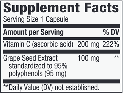 Grape Seed 100 mg (Nature's Way) Supplement Facts