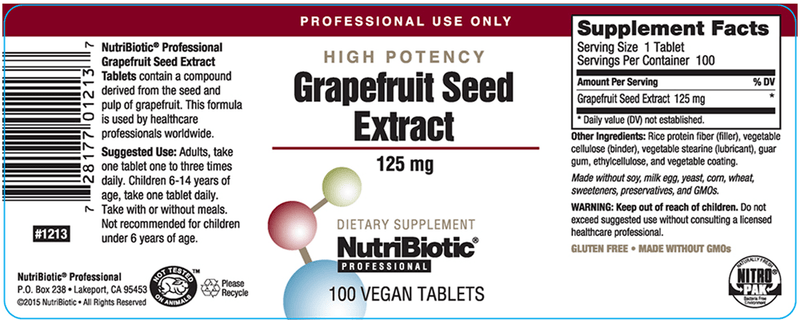 Grapefruit Seed Extract (Nutribiotic Inc) Label