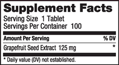 Grapefruit Seed Extract (Nutribiotic Inc) Supplement Facts