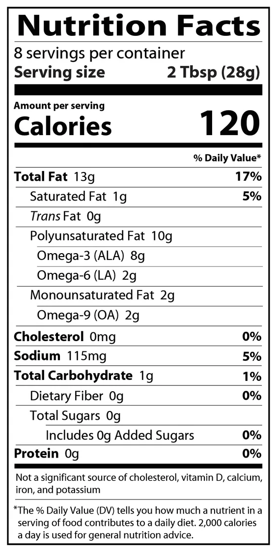 Greek Goodness Superfood Dressing (Foods Alive) Nutrition Facts