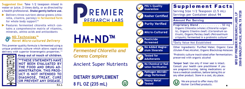 HM-ND Premier (Premier Research Labs) Label