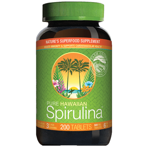 Hawaiian Spirulina 500 mg 200 Tabs Nutrex Hawaii