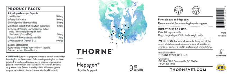 Hepagen Thorne Vet Supplements