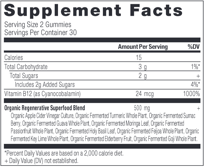 Herbal Cider Vinegar Gummy (Strawberry Apple) (Ancient Nutrition) Supplement Facts