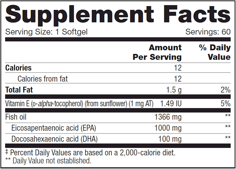 High EPA SAP (NFH Nutritional Fundamentals) Supplement Facts