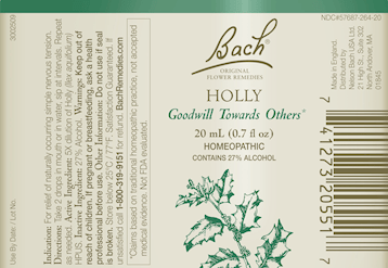 Holly Flower Essence (Nelson Bach) Label