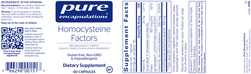 Homocysteine Factors 60 Count