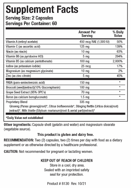 Hormone Balance & Protect (Biotics Research) Supplement Facts