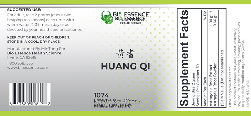 Huang Qi (Astragalus) (Bio Essence Health Science) Label