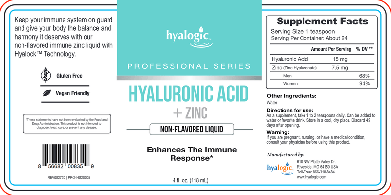 Hyaluronic Acid + Zinc (Hyalogic) Label