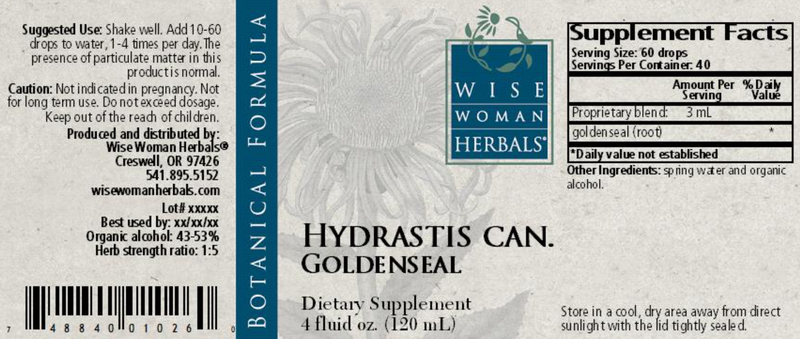 Hydrastis goldenseal Wise Woman Herbals products