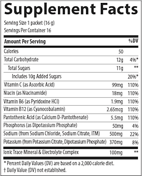 Hydration I.V. Electrolyte Drink Trace Minerals Research supplement facts