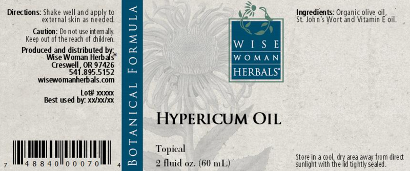 Hypericum Oil St. John's wort Wise Woman Herbals supplements