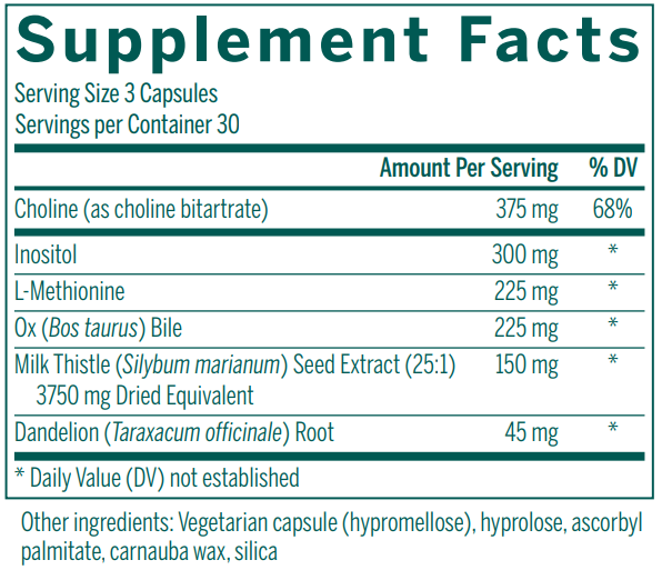 Ichol Plus (Genestra) supplement facts