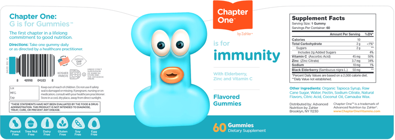 immunity gummies chapter one label