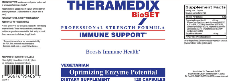 Immune Support 120ct (Theramedix) Label