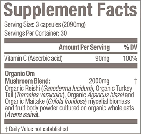 Immune Defense (Om Mushrooms) supplement facts