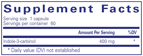 Indole-3-Carbinol 400mg 60 caps (Pure Encapsulations) supplement facts