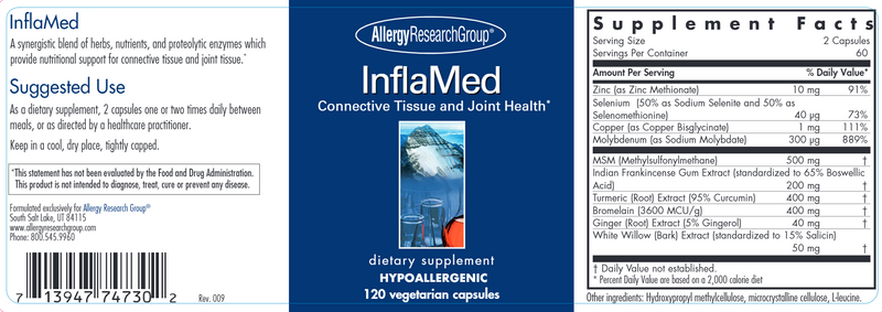 InflaMed (Allergy Research Group) label