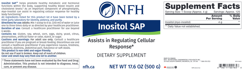 Inositol SAP (NFH Nutritional Fundamentals) Label