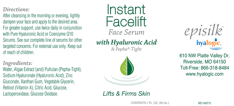 Instant Facelift Serum with HA (Hyalogic) Label