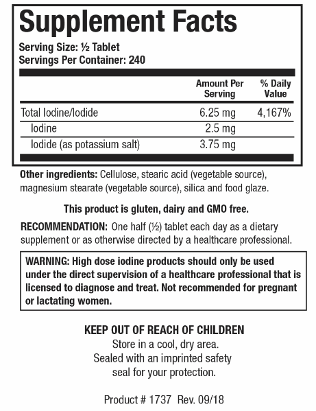 Iodizyme-HP (Biotics Research) Supplement Facts