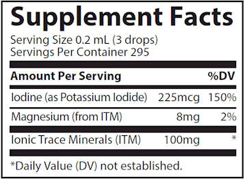 Ionic Iodine from Potassium Iodide Trace Minerals Research supplement facts