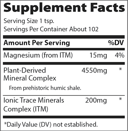 Ionic Plant Minerals Trace Minerals Research supplement facts