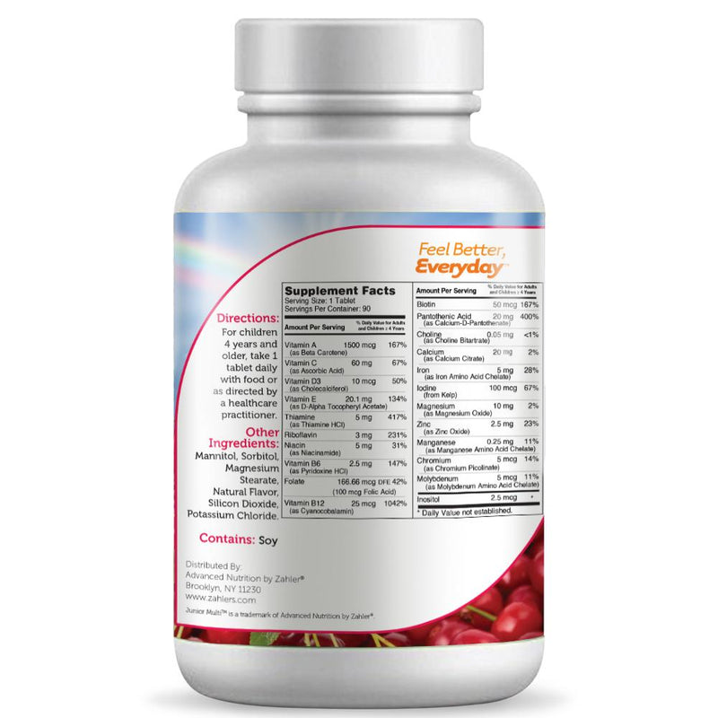 Junior Multi-Vitamin (Advanced Nutrition by Zahler) Side 2