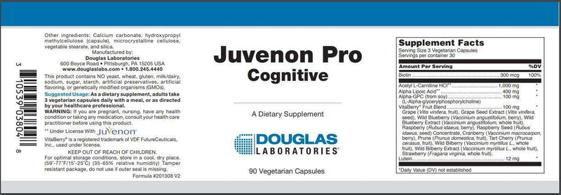 Juvenon Pro Cognitive (Douglas Labs) Label