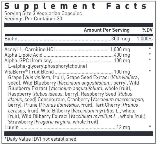 Juvenon Pro Cognitive (Douglas Labs) supplement facts