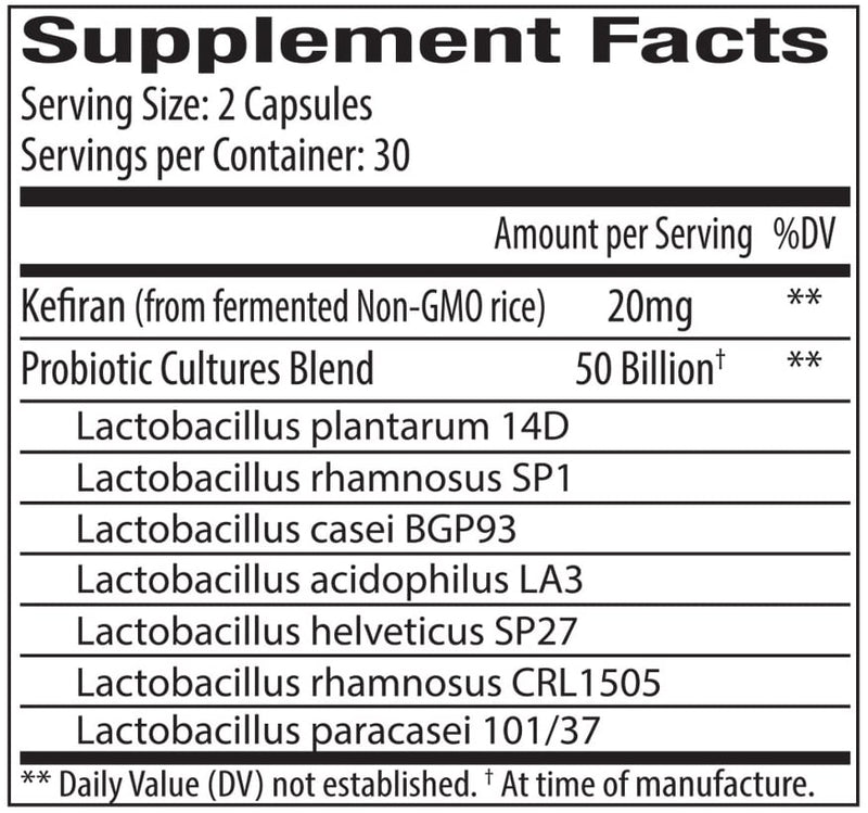 Kefiran (Lane Innovative) Supplement Facts