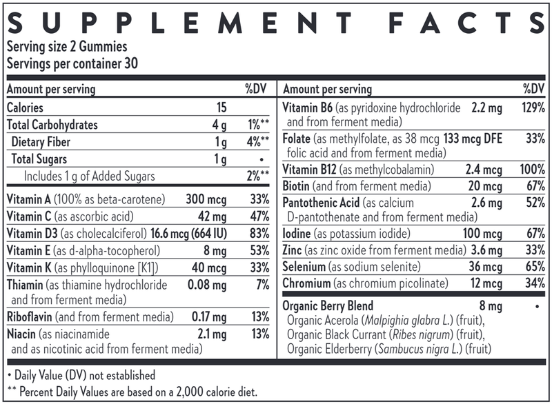 Kid's Multivitamin Gummies (New Chapter) Supplement Facts