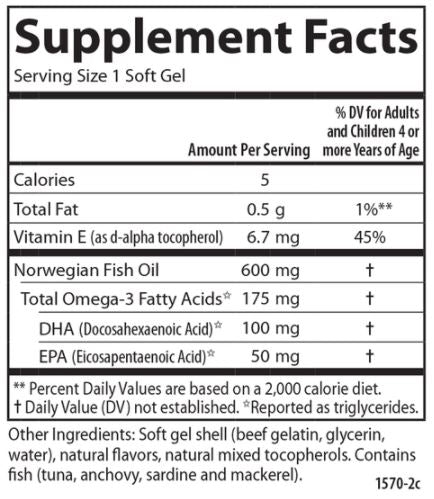 Kids Chewable DHA Omega-3s (Carlson Labs) Supplement Facts