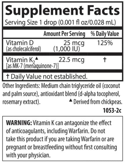 Kids D3 & K2 (Carlson Labs) Supplement Facts