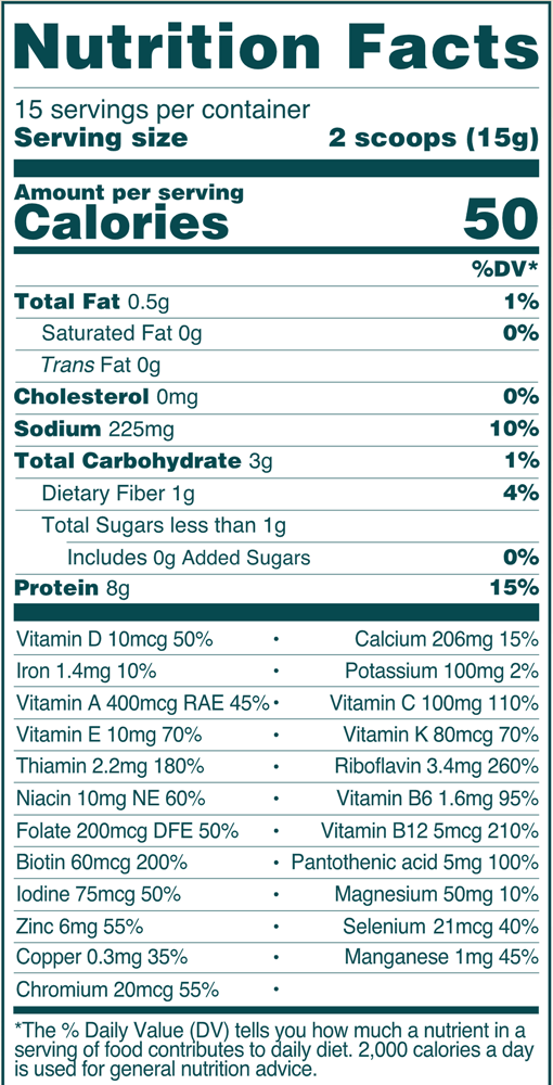 Kids Good Stuff Vanilla Caramel NuZest Nutrition Facts