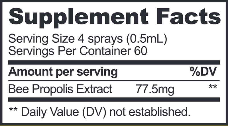 Kids Propolis Throat Spray Beekeeper's Naturals Supplement Facts