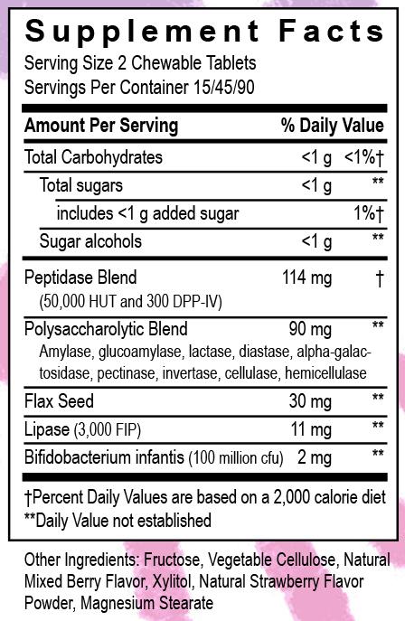 Kidz Digest* Chewables (Transformation Enzyme) Supplement Facts