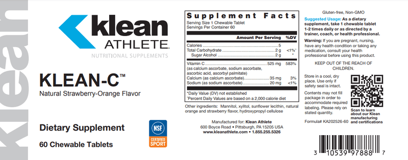 Klean-C (Douglas Labs) Label