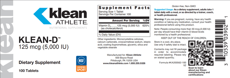 Klean-D 5000 IU (Douglas Labs) Label