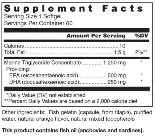 Klean Omega (Klean Athlete) Supplement Facts