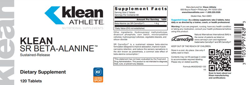 Klean Beta-Alanine (Douglas Labs) Label