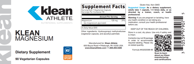 Klean Magnesium (Douglas Labs) Supplement Facts