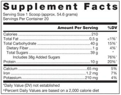 Klean Recovery Milk Chocolate Sachets (Douglas Labs) supplement facts