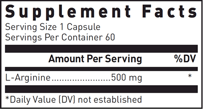 BACKORDER ONLY - L-Arginine 500 mg. (60 Count)