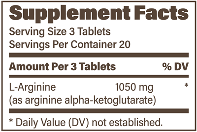 L-Arginine SR (Endurance Product Company) Supplement Facts